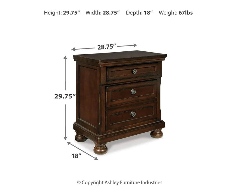 Porter - Two Drawer Night Stand - Dark Brown by Unique Piece Furniture