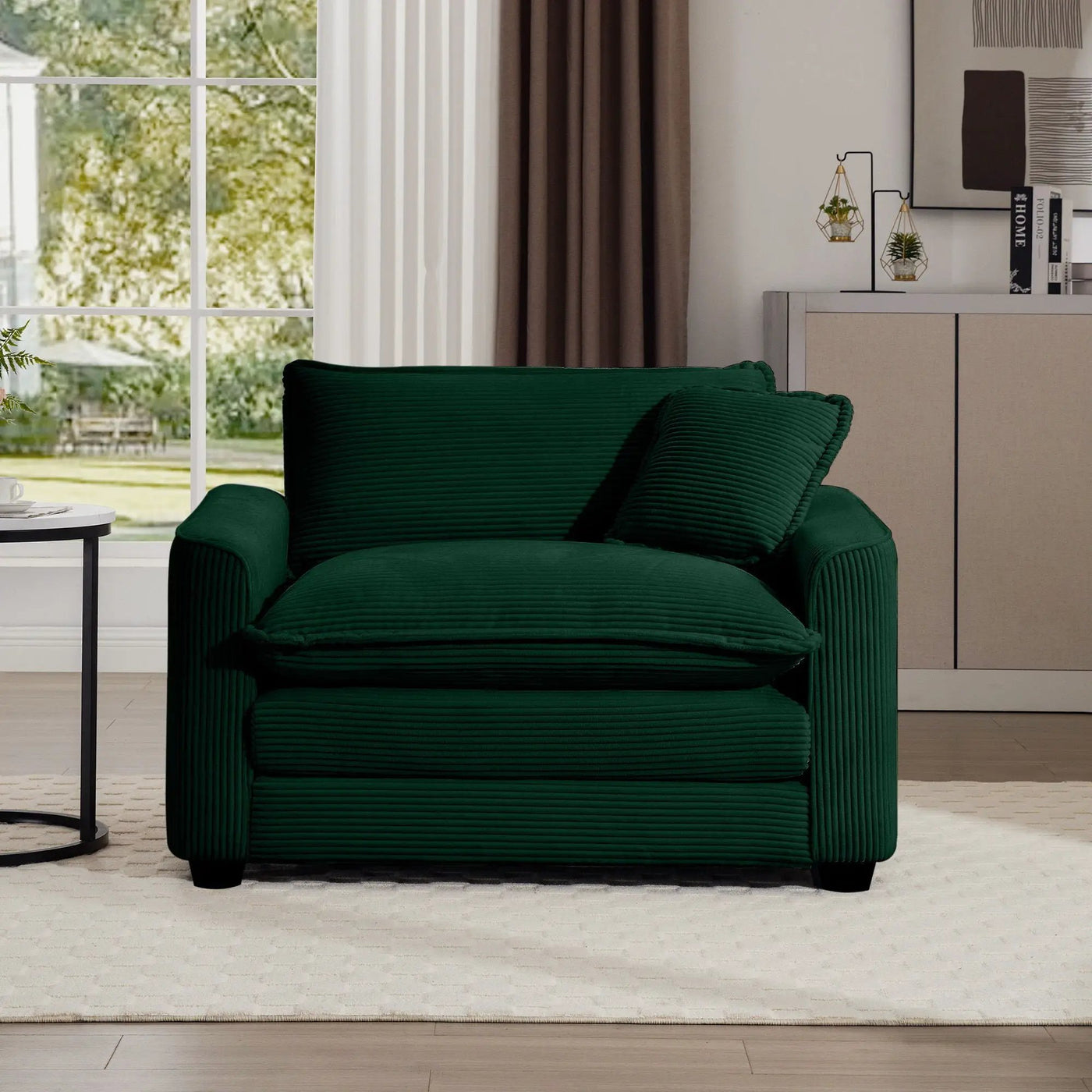 Modern Classic Fabric Single Chair Deep Seat Sofa With Pillow by HouseOfZazla