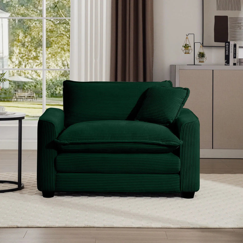 Modern Classic Fabric Single Chair Deep Seat Sofa With Pillow by HouseOfZazla