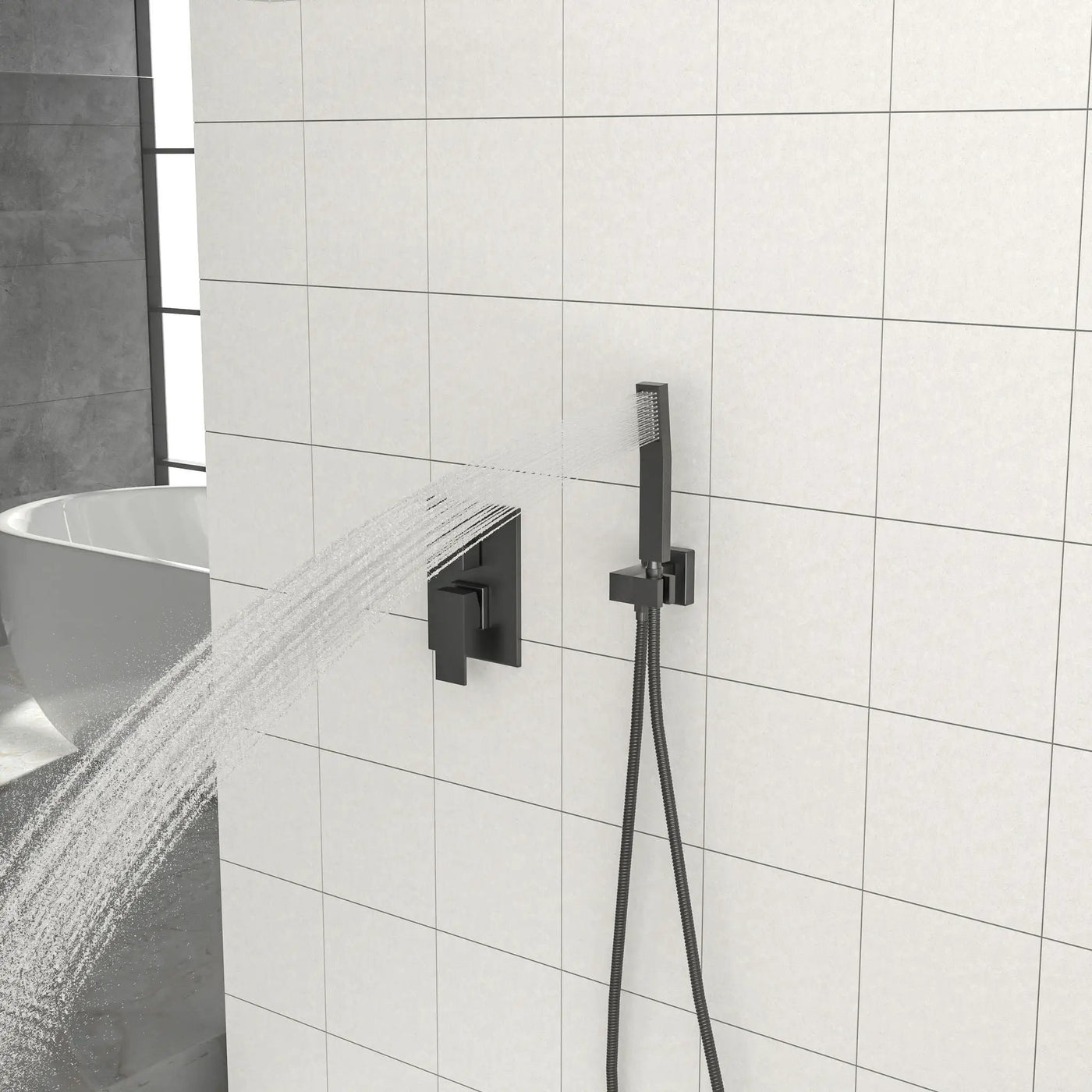 Modern Dual Shower Head System With 16" Ceiling Mount Finish, Stainless Steel And Brass by HouseOfZazla