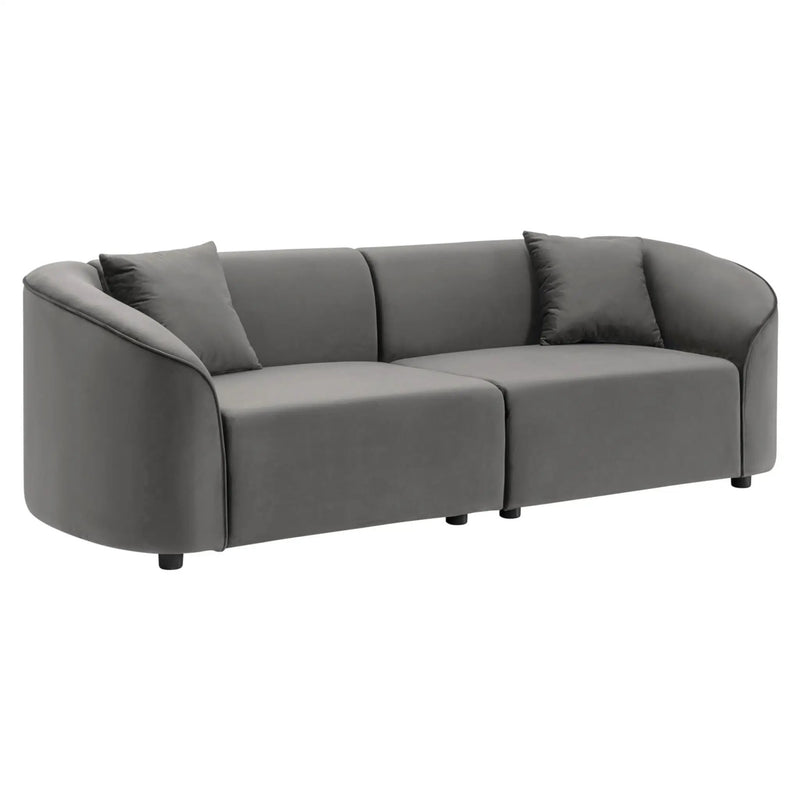 87" Curved Contemporary Sofa in Gray by HouseOfZazla
