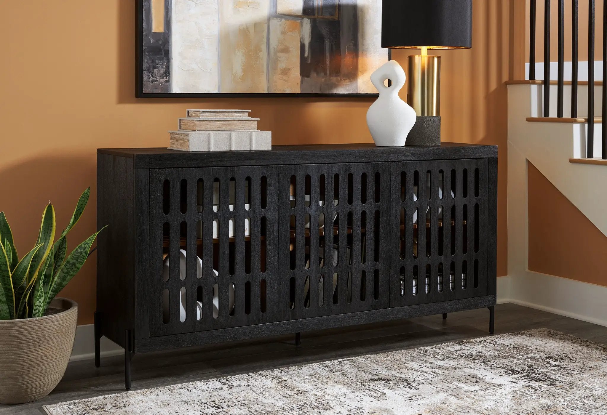 Vallisburg - Accent Cabinet - Black / Natural by Unique Piece Furniture