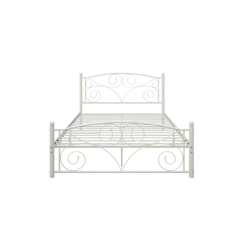 Full Size Unique Flower Sturdy System Metal Bed Frame with Headboard by HouseOfZazla