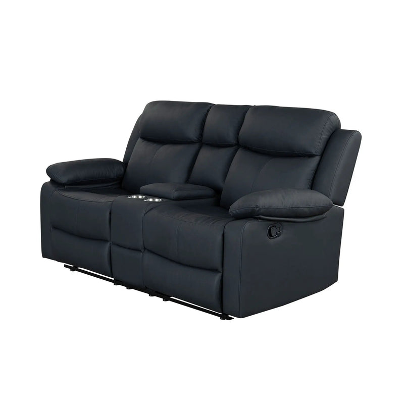 Blanche - Console Reclining Loveseat With LED Lights And Speakers by HouseOfZazla