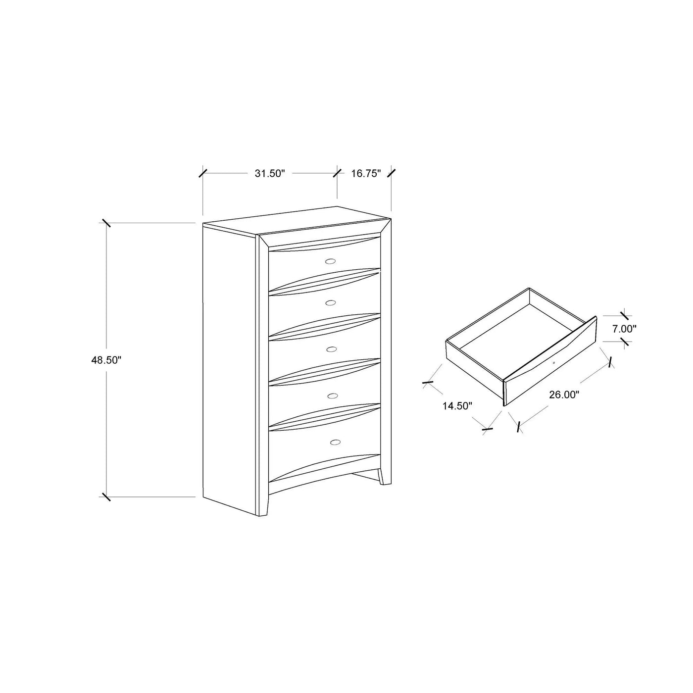 Lucille - Chest With Spacious Drawers by HouseOfZazla