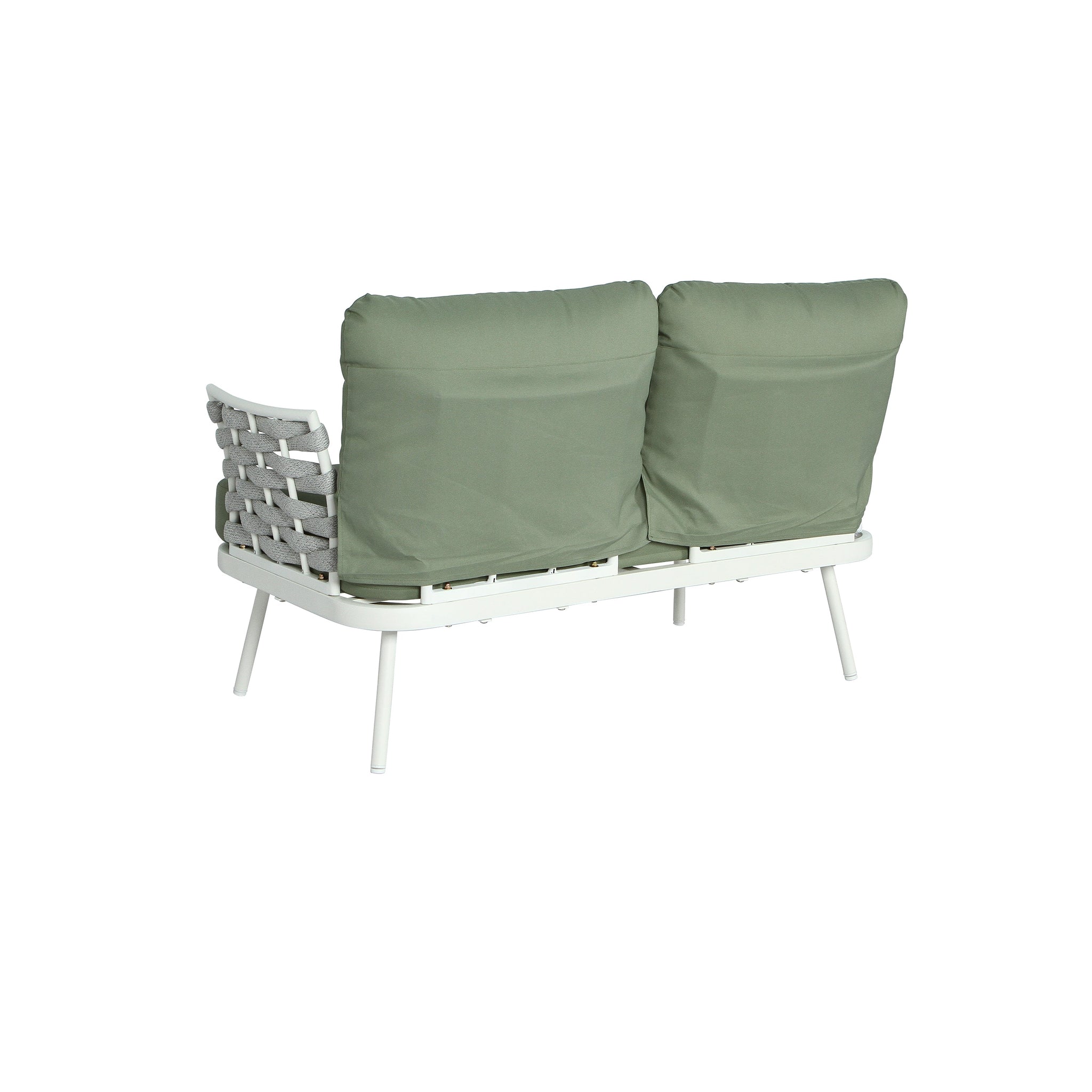 Mariano Steel 4-Pieces Conversation Set, Off White+Green by HouseOfZazla