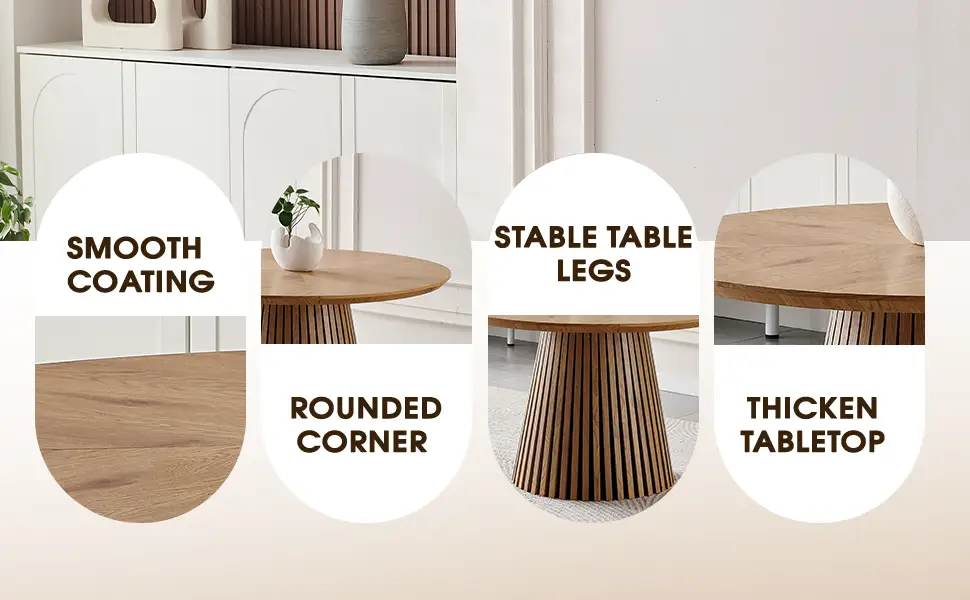 Wooden Dining Table - Modern Round Design for Versatile Use by HouseOfZazla