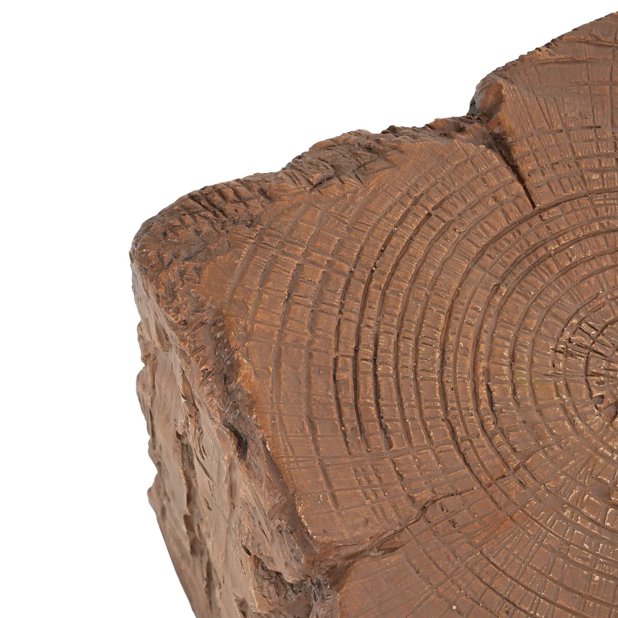 Amira Outdoor and Indoor Stump Shape MGO Side Table Brown Finish by HouseOfZazla