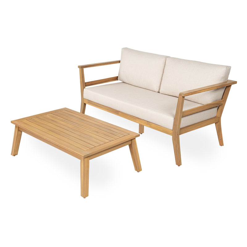 Acacia Outdoor Loveseat & Coffee Table Set, photo 3 of 10