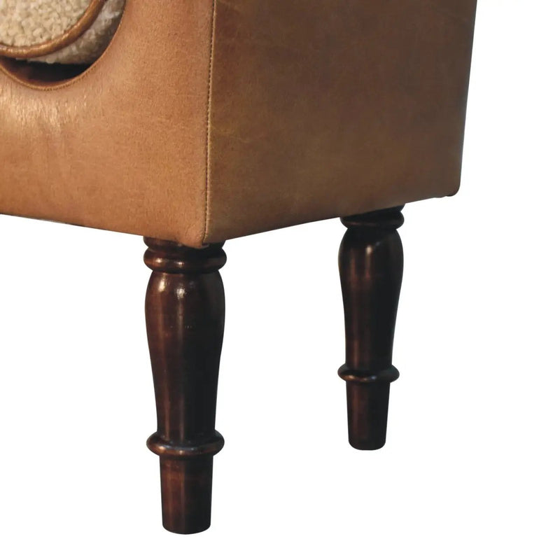 Solid Wood Chester Buffalo Bench, Upholstered by HouseOfZazla