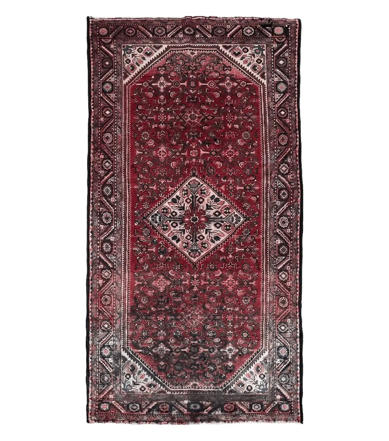 5.5 X 10 Antique Handmade Wool Tribal Gallery Rug All Over Red Runner Corridor by Jewel Rugs