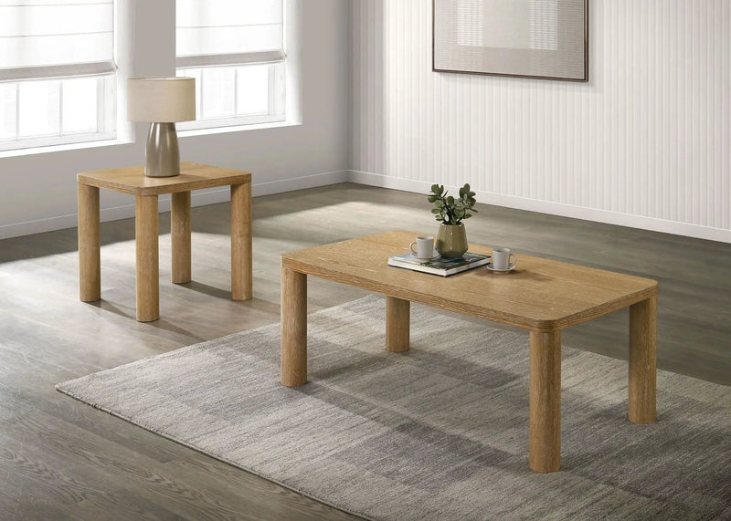 Castlewood Engineered Wood Cocktail Coffee Table Light Oak by Unique Piece Furniture