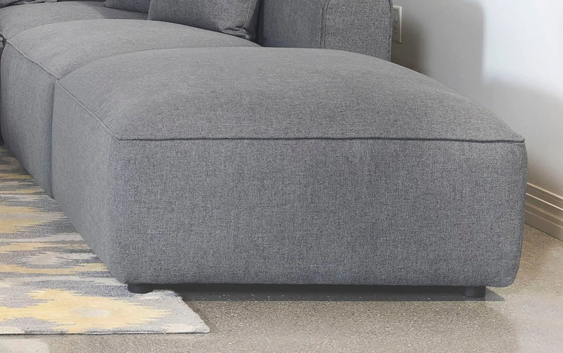 Jennifer Square Upholstered Ottoman Grey by Unique Piece Furniture