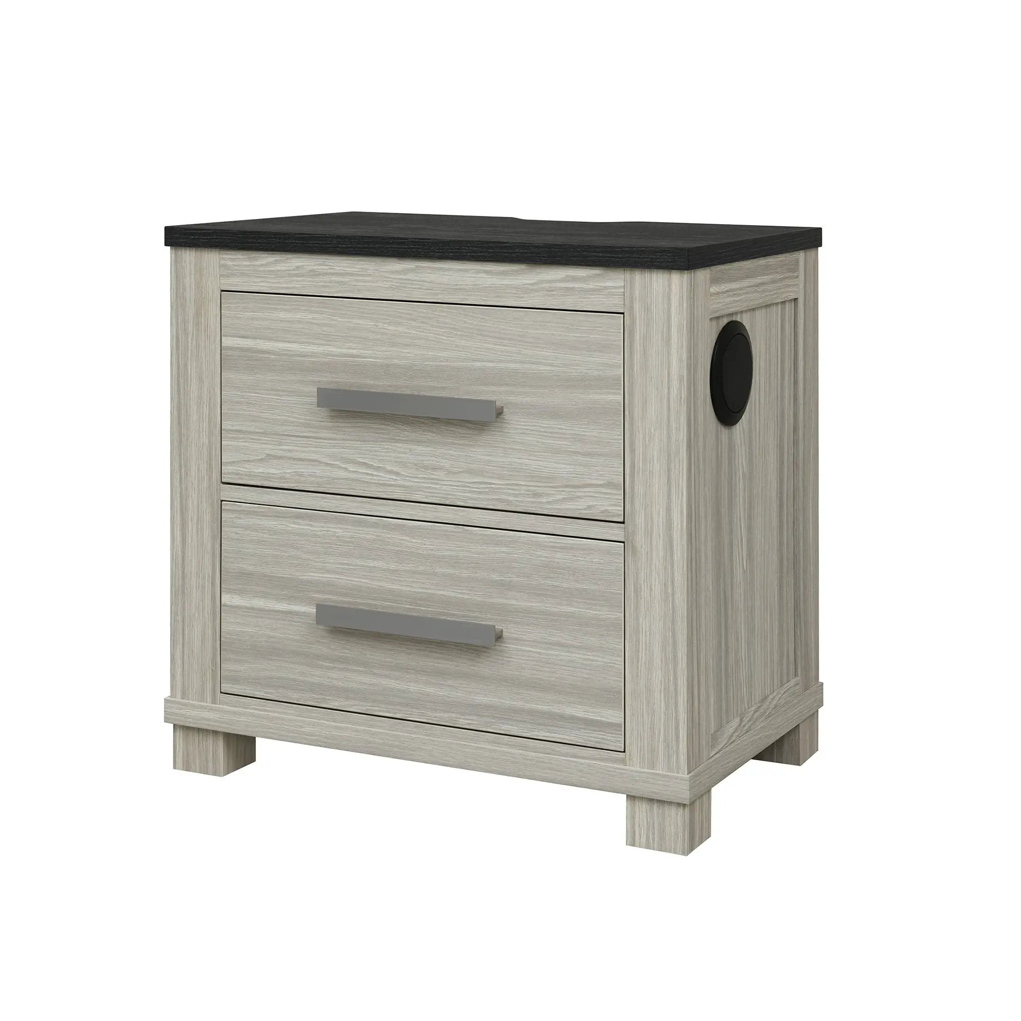 Augusta - Nightstand With Top, 2 Drawers, Block Feet - Beige Brown by Unique Piece Furniture