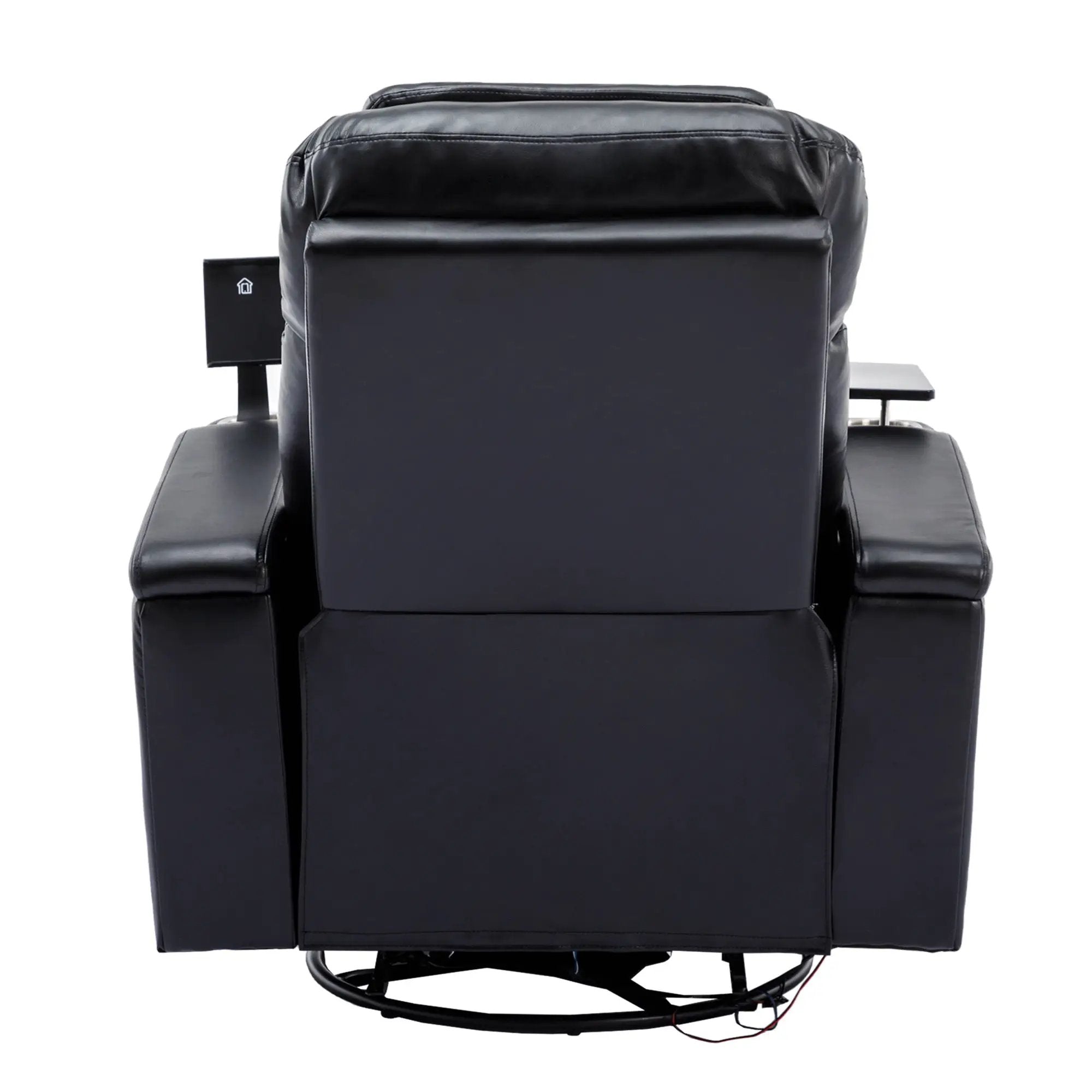 270° Power Swivel Recliner Home Theater Chair With Hidden Arm Storage, LED Light, Cup Holder, And Tray Table by HouseOfZazla