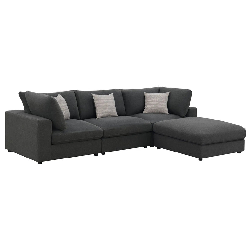 Serene 4-piece Upholstered Modular Sectional Sofa Charcoal by Unique Piece Furniture