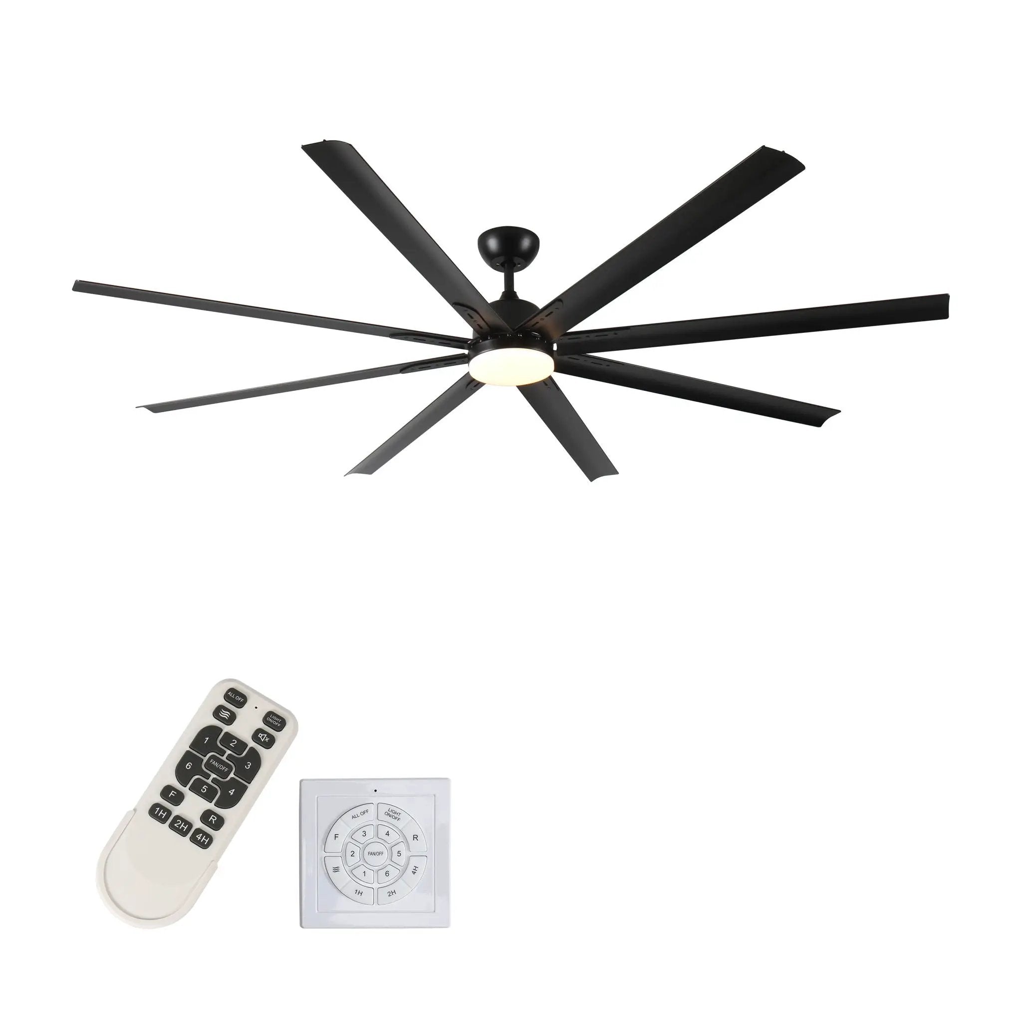 Super Large Black Ceiling Fan With Remote Control - Black by Unique Piece Furniture