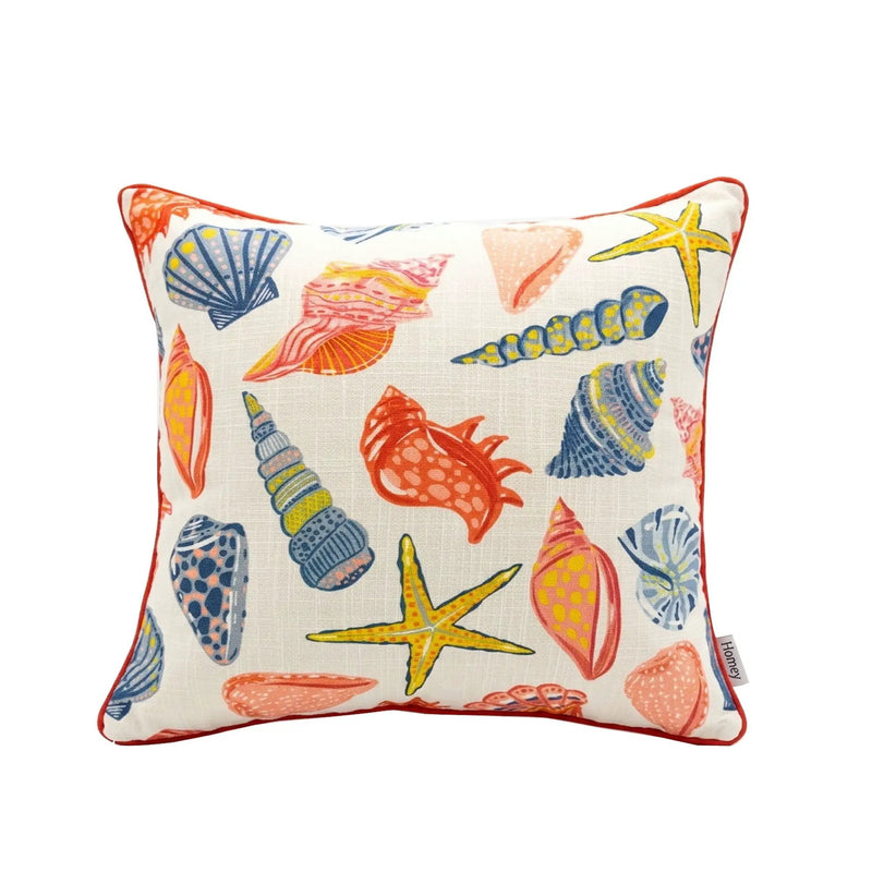 Square Coral Outdoor Pillows (Set of 2) - Multi by HouseOfZazla