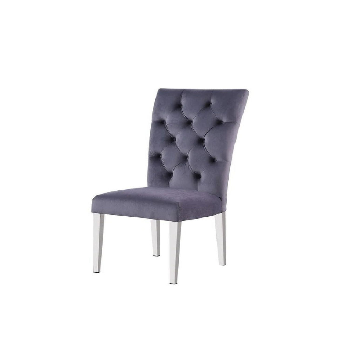 Modern Upholstered Tufted Dining Chair Set with Metal Legs - Dark Gray, Black or Beige, photo 5 of 18