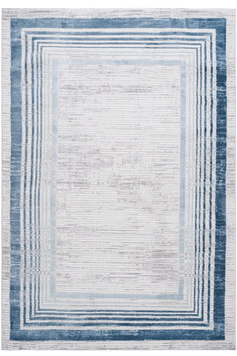 Marfi - 8' X 10' Bordered Area Rug - Blue / Ivory by Unique Piece Furniture