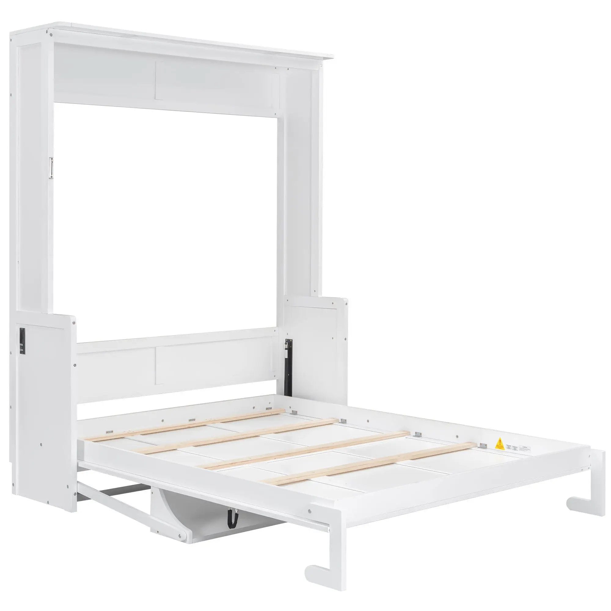 Murphy Bed With Desk, LED Lights & USB Charging Station
