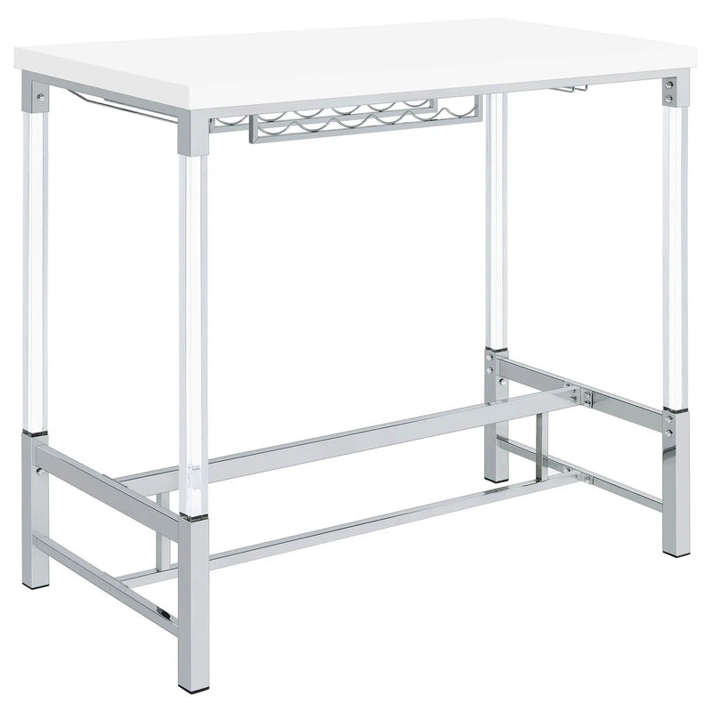 Tonneson - Bar Table With Trestle Base And Wine Storage - White by HouseOfZazla