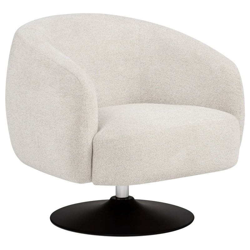 Dave Upholstered Barrel Back Swivel Club Chair Beige by Unique Piece Furniture
