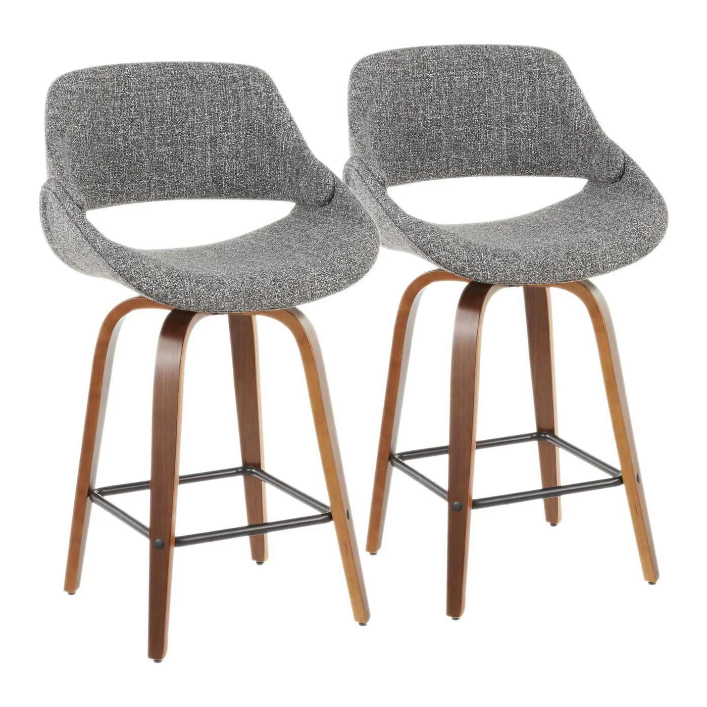 Fabrico - Mid-Century Modern, Counter Stool (Set of 2) by HouseOfZazla