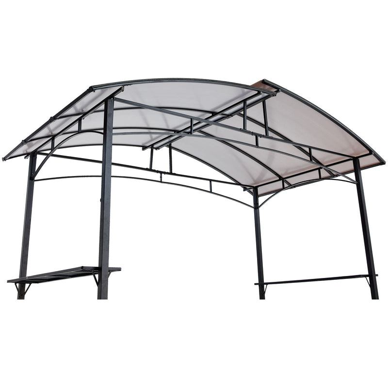 Grill Gazebo 8x5 Ft with Steel Hardtop and Side Shelves - Black, photo 2 of 4