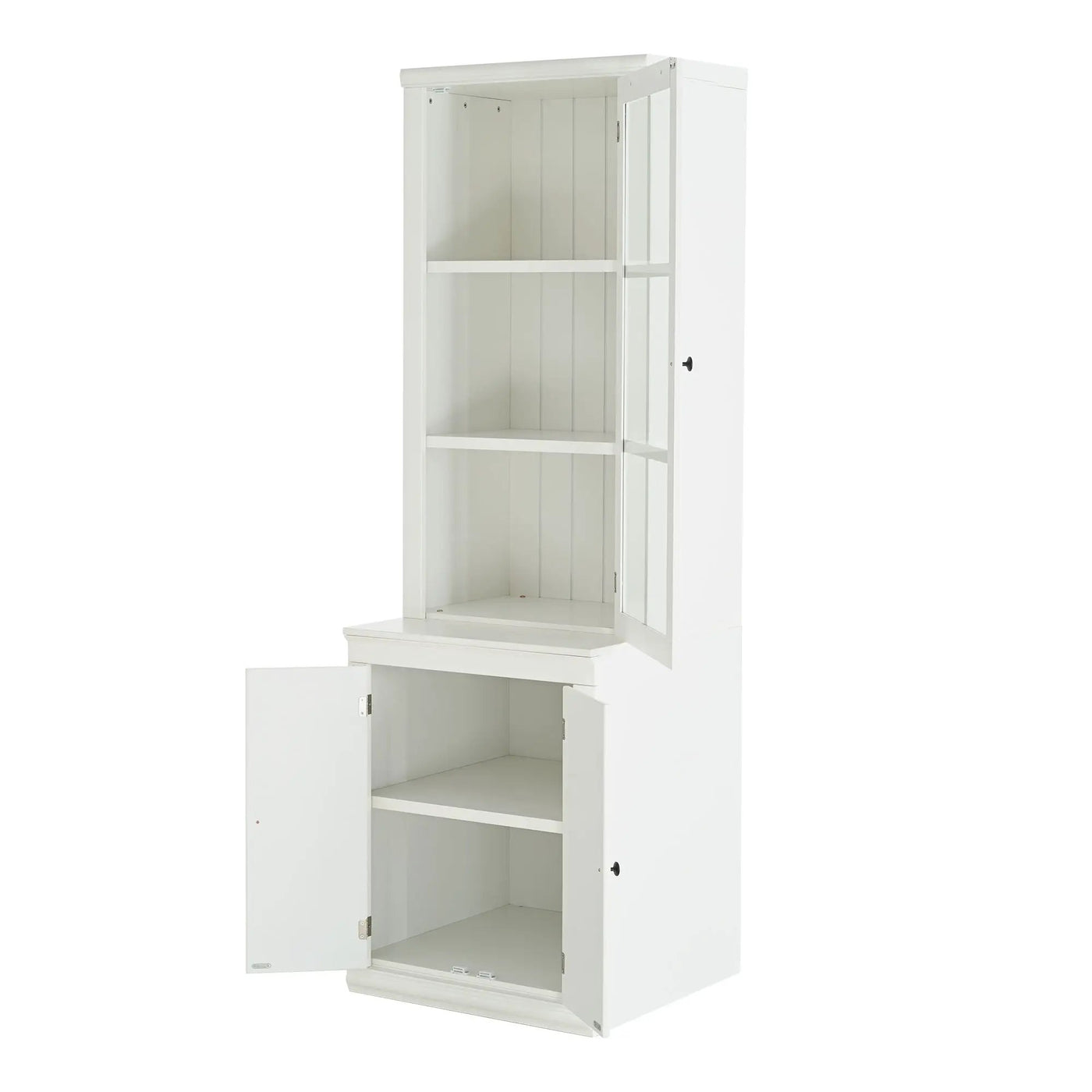 Retro Style Hutch Cabinet With Glass Door, China Cabinet For Home by HouseOfZazla