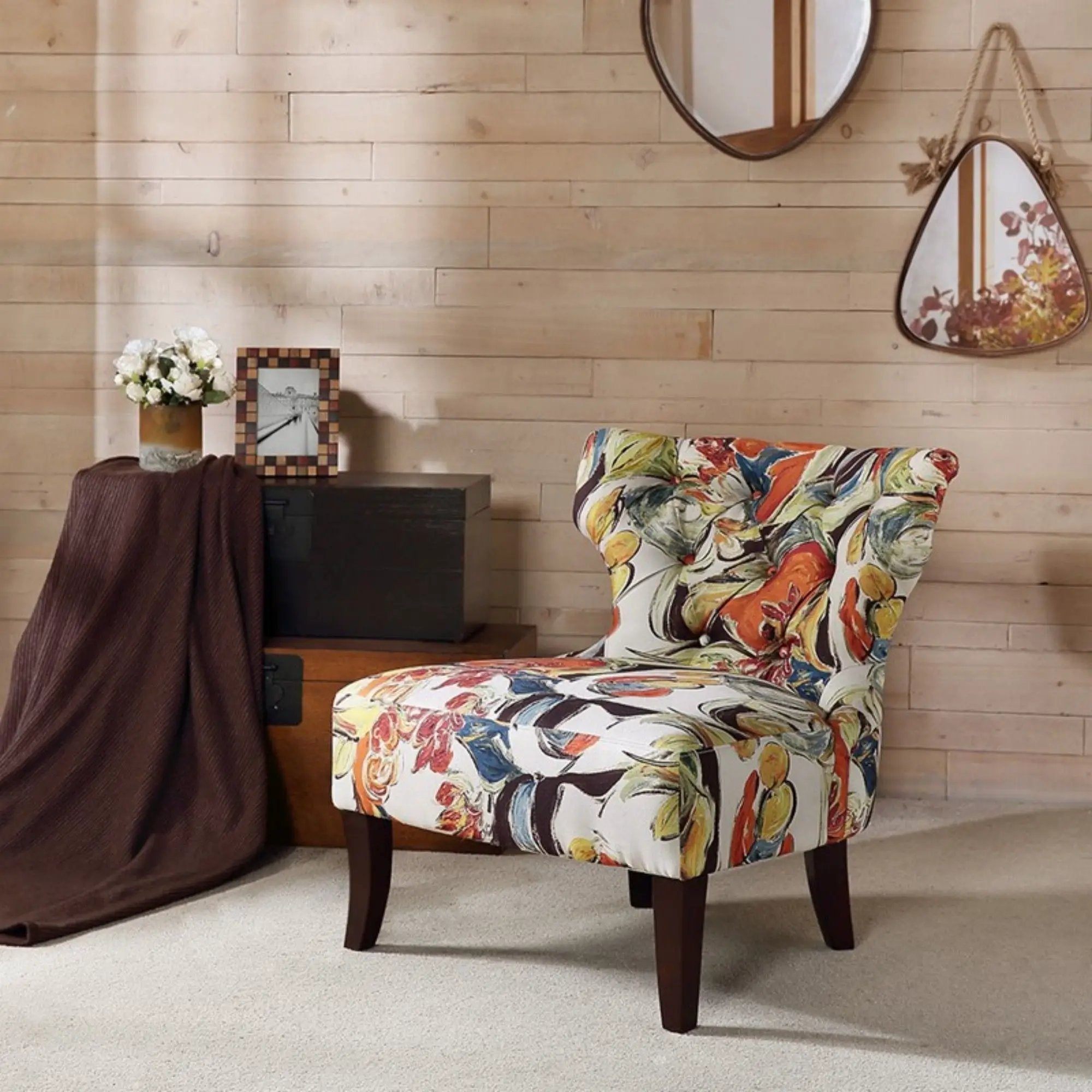 Erika - Accent Chair With Printed Upholstery - Multi by HouseOfZazla