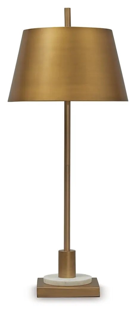 Fritzburn - Metal Table Lamp - Gold Finish / White by Unique Piece Furniture