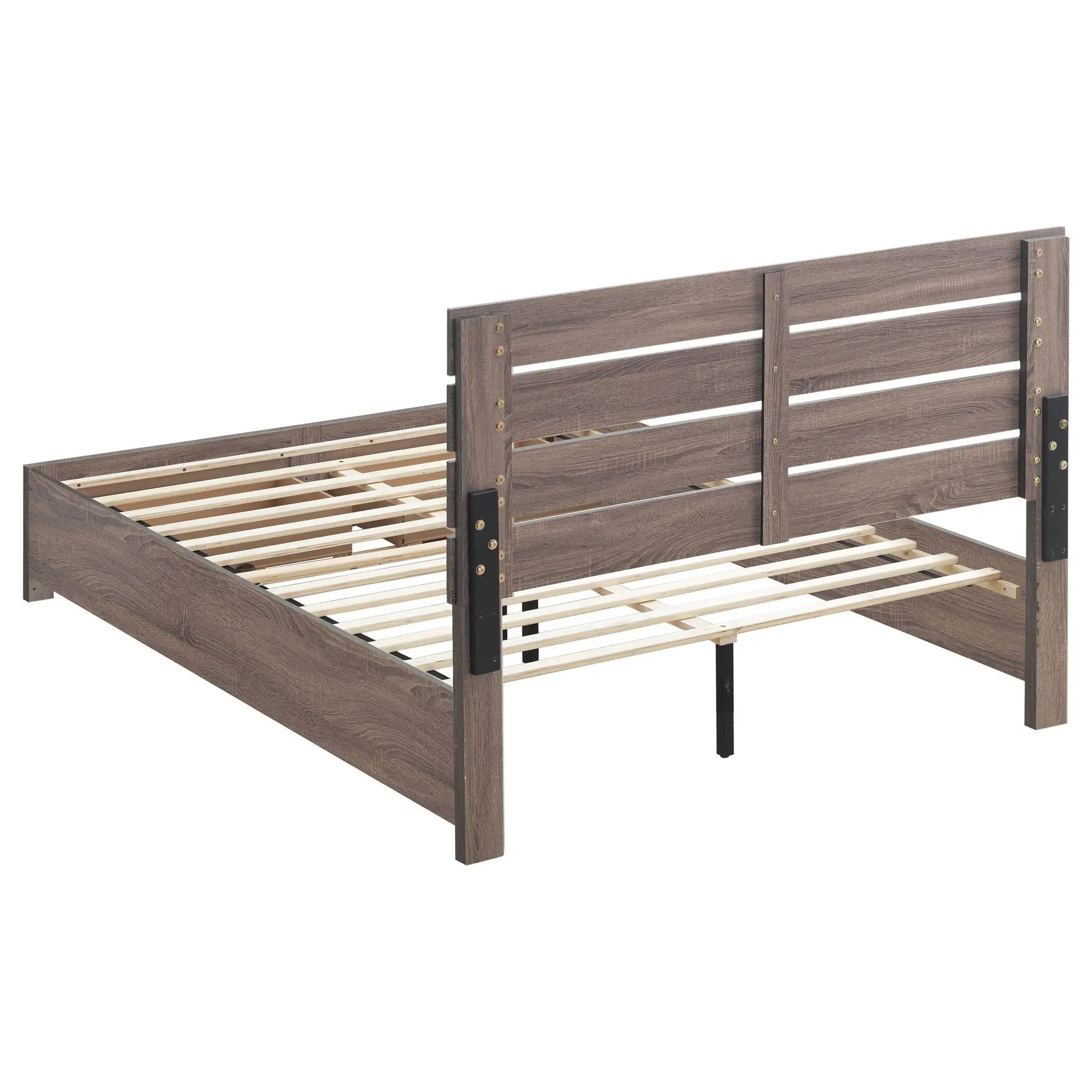 Brantford Wood Queen Storage Panel Bed Barrel Oak by Unique Piece Furniture