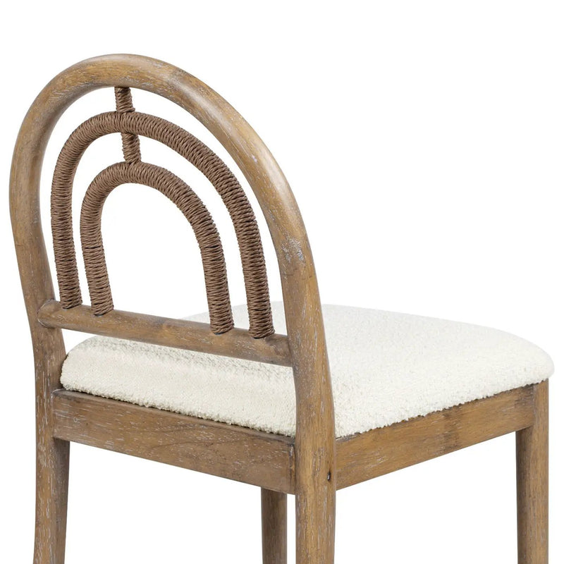 Leon - Arched Back & Upholstered Counter Stool (Set of 2) - Ivory White by HouseOfZazla