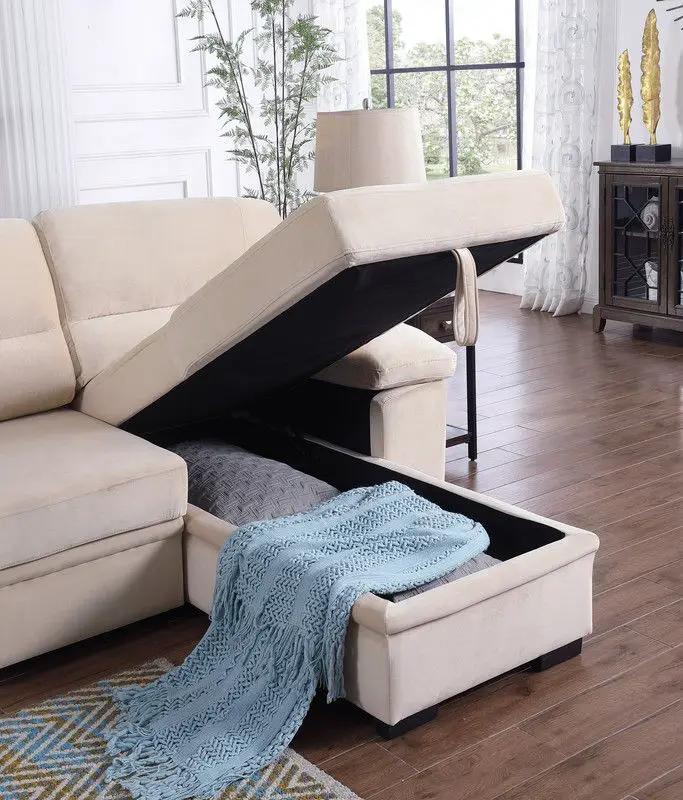 Kipling - Reversible Sleeper Sectional Sofa Chaise by HouseOfZazla