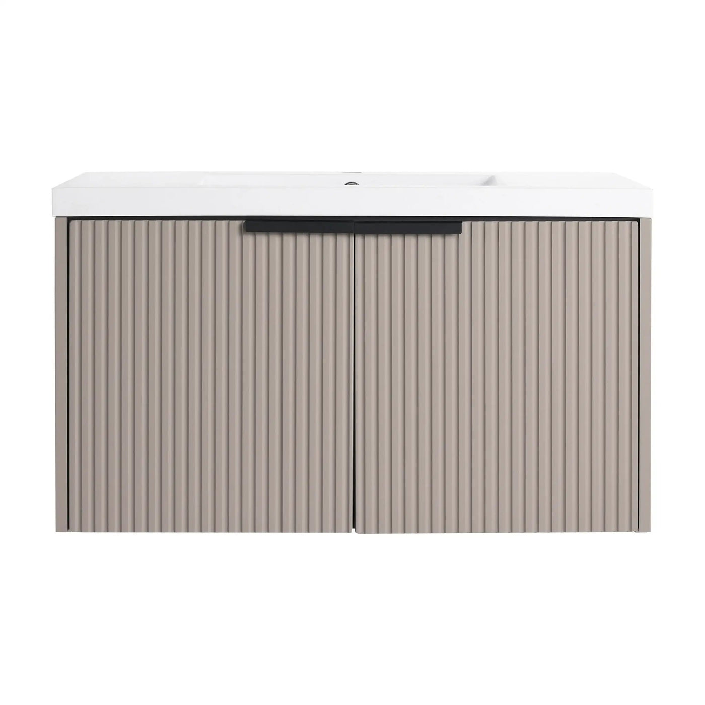 Contemporary Wall Mounted Bathroom Vanity With Resin Double Sink by HouseOfZazla