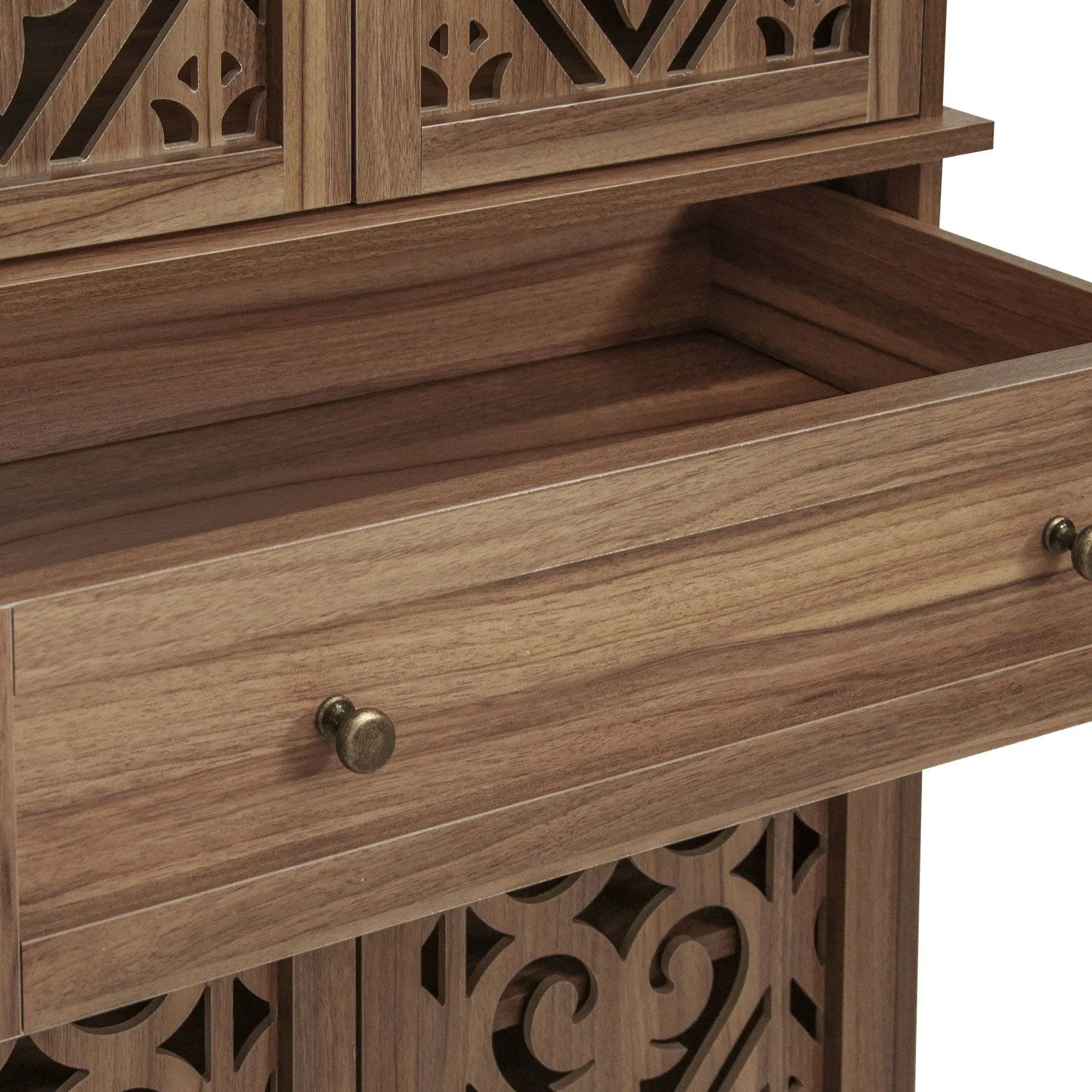 4 Door Cabinet With 1 Drawer, With 4 Adjustable Inner Shelves, Storage Cabinet by HouseOfZazla