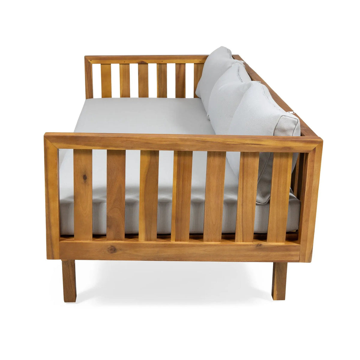 Claremont 3 Seater Daybed Teak Acacia Wood Water Resistant Cushions by HouseOfZazla