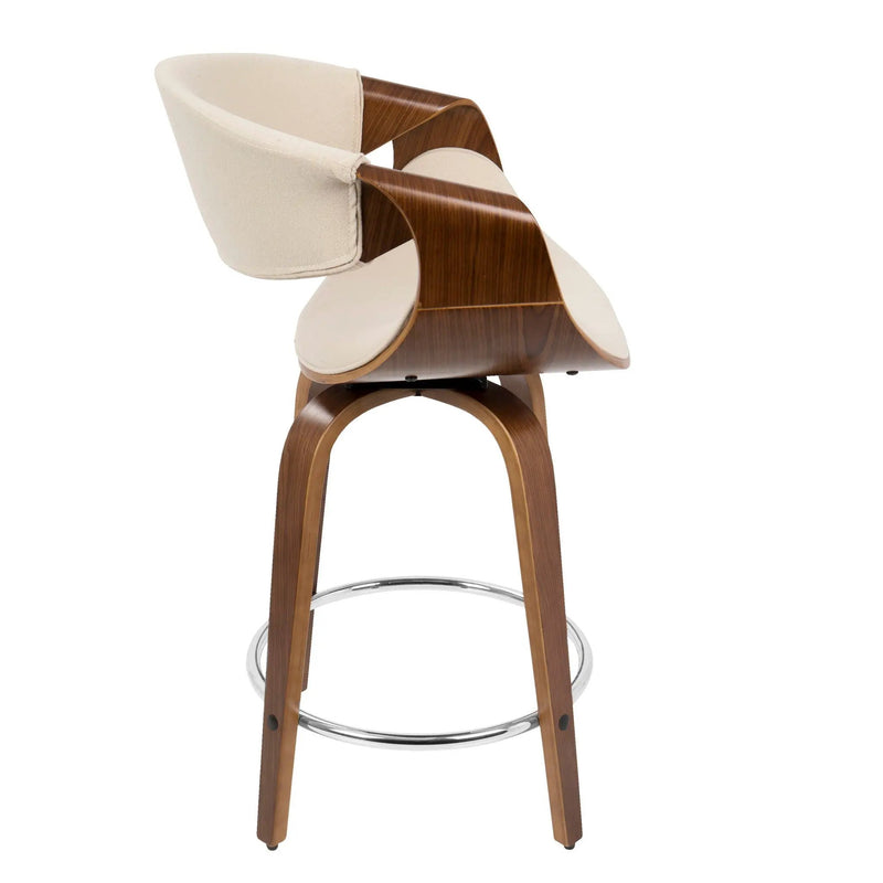 Curvini Mid - Century Modern Fixed Height Counter Stool With Swivel (Set of 2) by HouseOfZazla