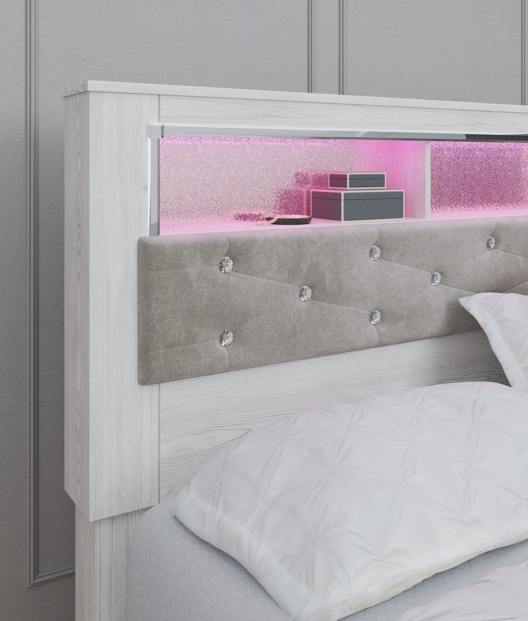 Altyra - King Bookcase Panel Bed - White by Unique Piece Furniture