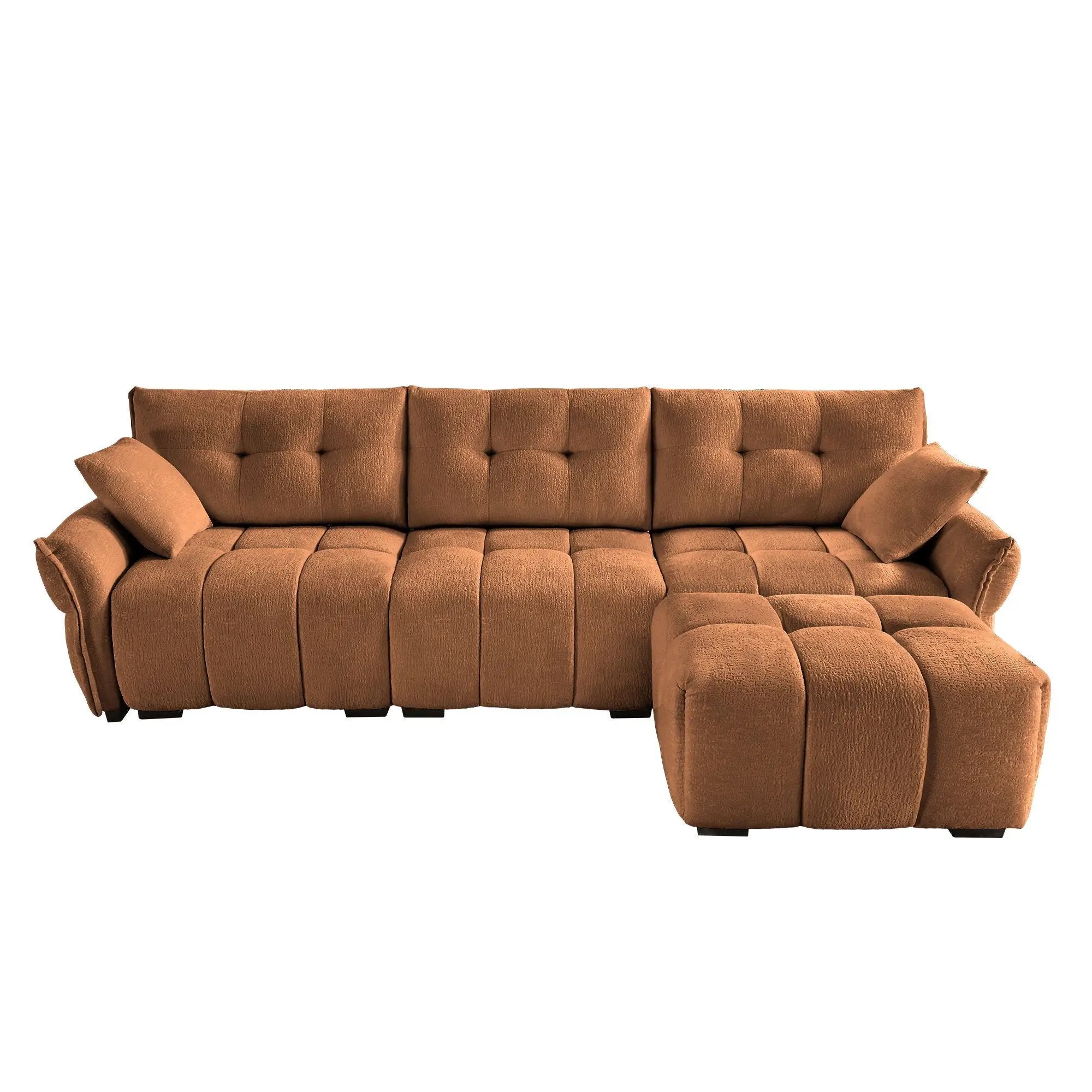 Sofa Set With Ottoman And Pillows, Textured, High Resilience Cushions by Unique Piece Furniture