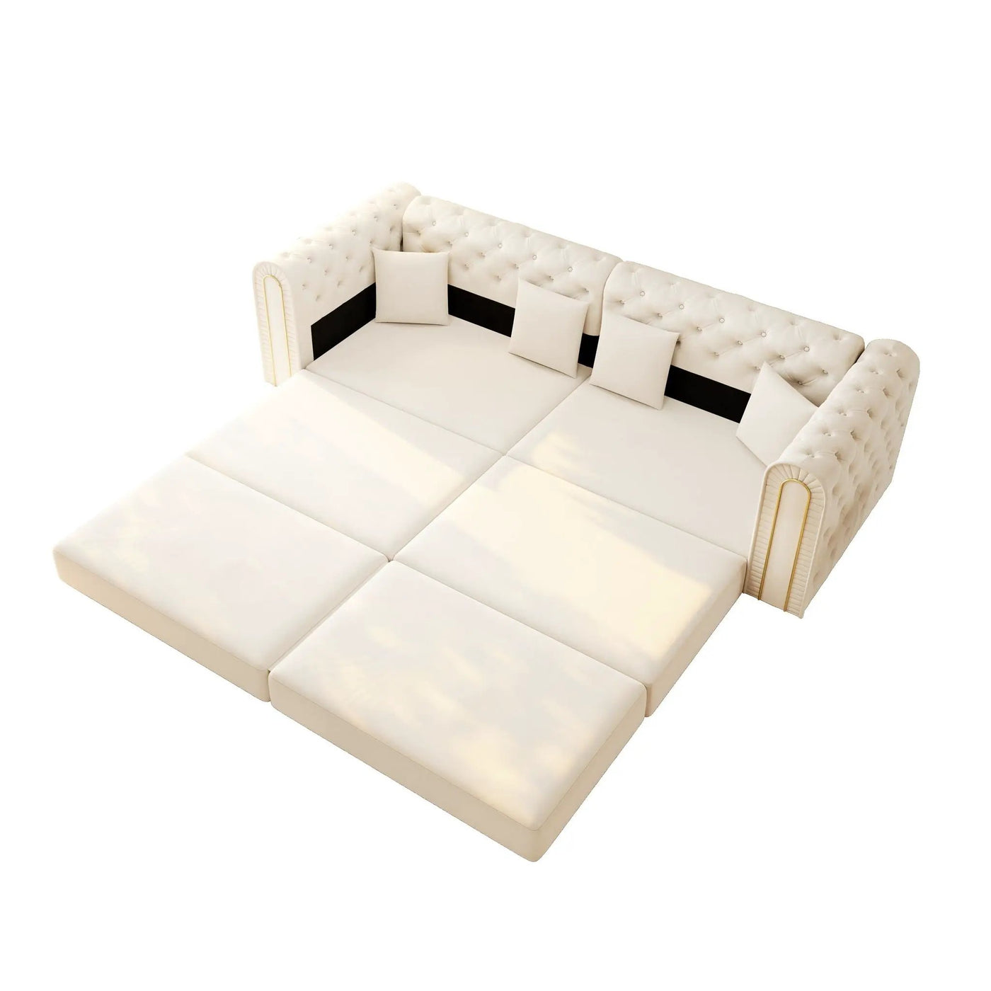3-In-1 Convertible Sleeper Sofa With Movable Ottoman For Living Room by HouseOfZazla