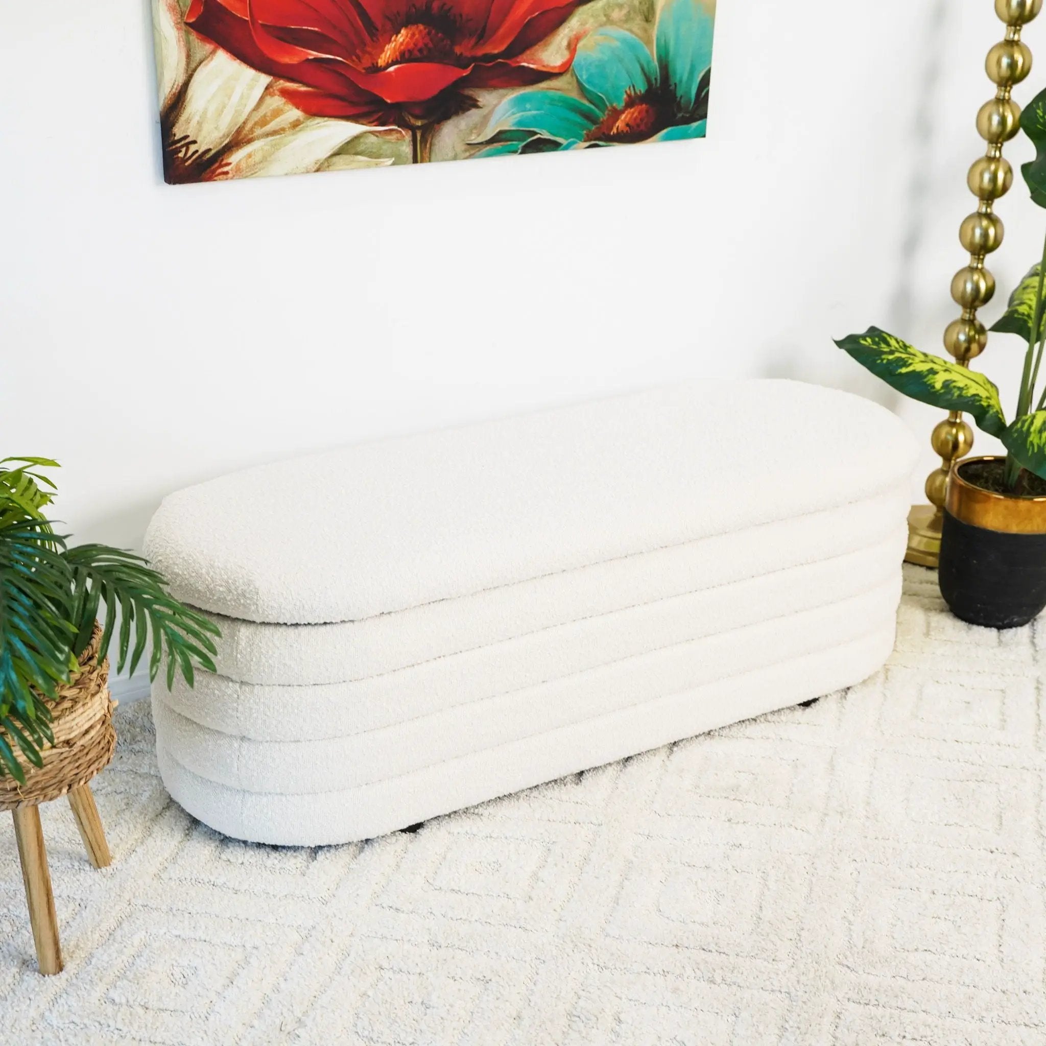 Cabana - Bench With Storage - Ivory by HouseOfZazla