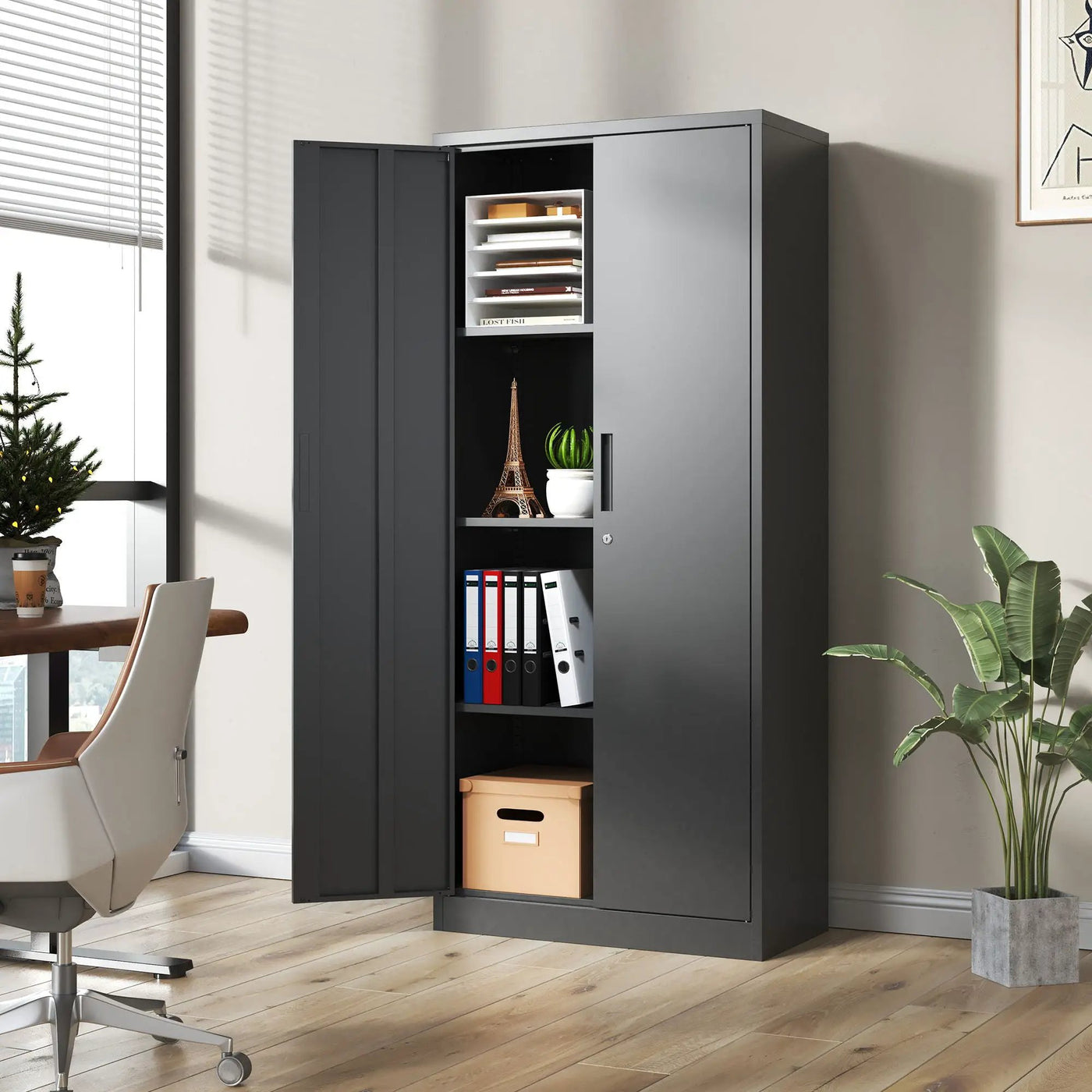 Heavy Metal Garage Storage Cabinet With Locking Doors, Steel, Adjustable Shelves by HouseOfZazla