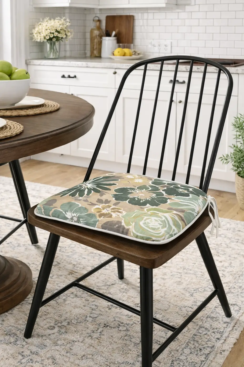 Outdoor Patio Chair Cushions - Water-Repellent U-Shape Thick Foam Seat Cushions with Ties by HouseOfZazla