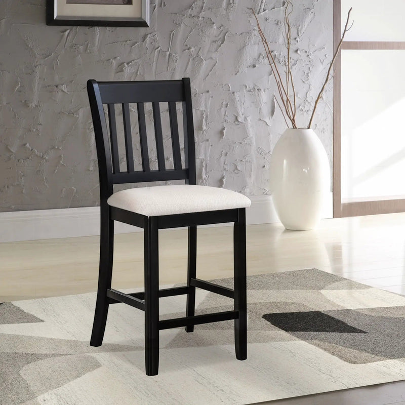 Transitional Rubberwood Dining Room Chairs (Set of 2) With Slatted Back - Black by HouseOfZazla