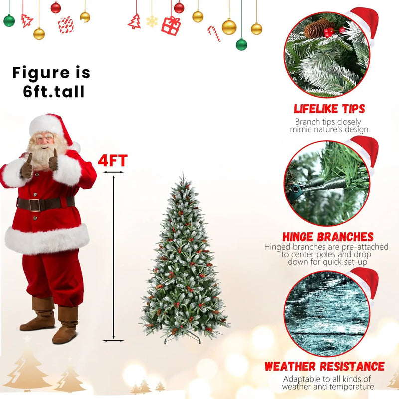 4FT Christmas Tree with 747 Tips by HouseOfZazla