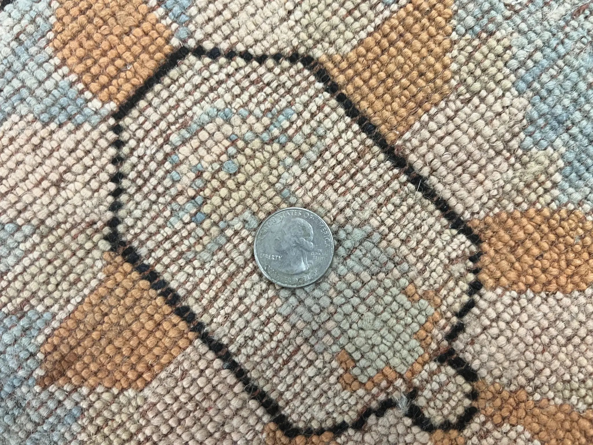 Turkish Oushak Rug 9x10, Farmhouse Rug, Beige & Light Blue by Jewel Rugs