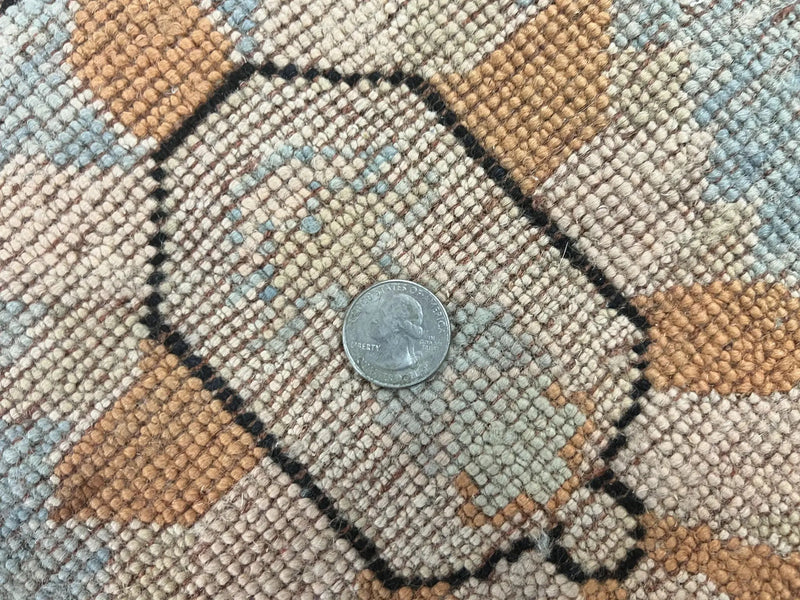 Turkish Oushak Rug 9x10, Farmhouse Rug, Beige & Light Blue by Jewel Rugs