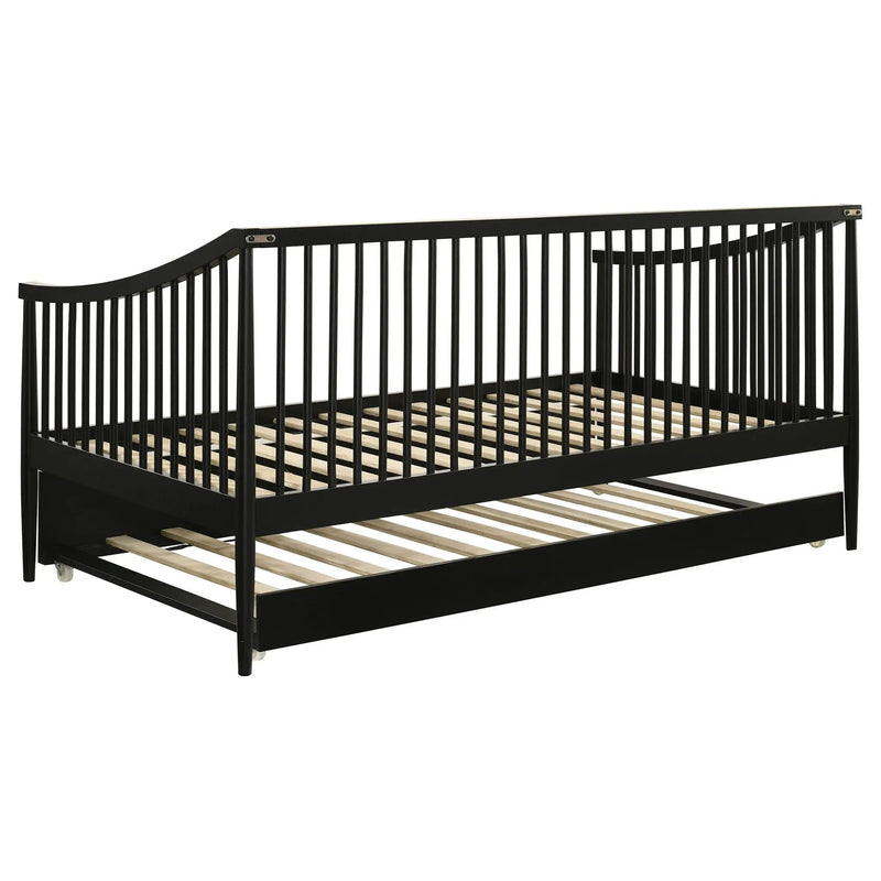 Delgado Windsor Twin Wood Daybed with Trundle Black by Unique Piece Furniture